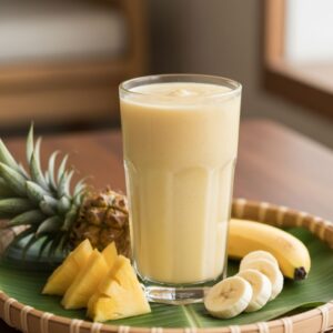 Vegan banana & pineapple smoothie - Sinh tố chuối dứa