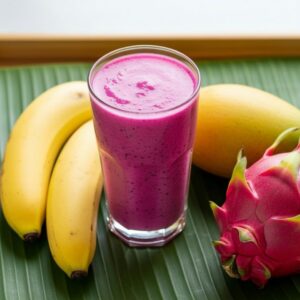 Vegan banana & dragon fruit smoothie - Sinh tố chuối thanh long
