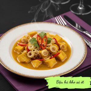 Lemongrass Chili tofu (spicy) - Đậu hũ kho sả ớt