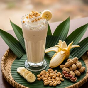 Vegan banana & peanut smoothie - Sinh tố chuối đậu phộng