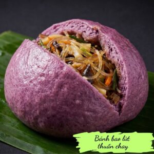 Steamed vegan bun (brown rice) mini - Bánh bao chay mini (gạo lứt)