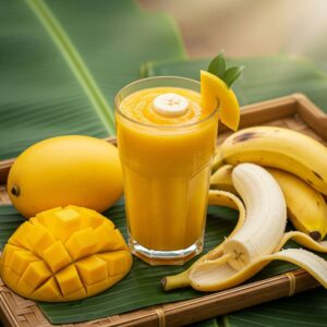 Vegan banana & mango smoothie - Sinh tố chuối xoài