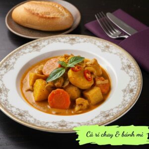 Vegan curry with bread - Cà ri chay & bánh mì