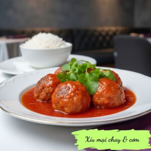 Vegan shumai & rice - Xíu mại chay & cơm