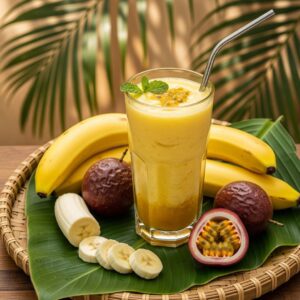 Vegan banana & passion fruit smoothie - Sinh tố chuối chanh dây