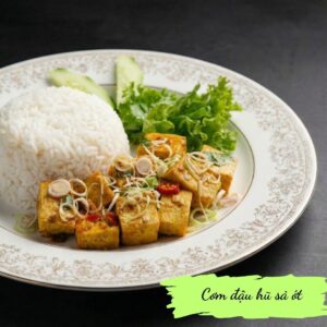 Rice with lemongrass tofu - Cơm đậu hũ sả ớt