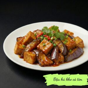 Baised eggplant and tofu - Đậu hũ kho cà tím