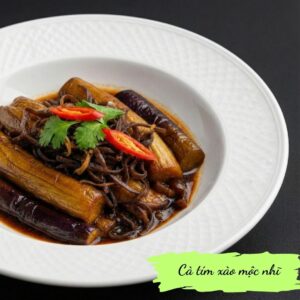 Braised eggplant and wood ear mushroom - Cà tím kho mộc nhĩ
