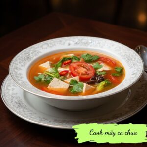Tofu & tomato soup - Đậu hũ sốt cà chua